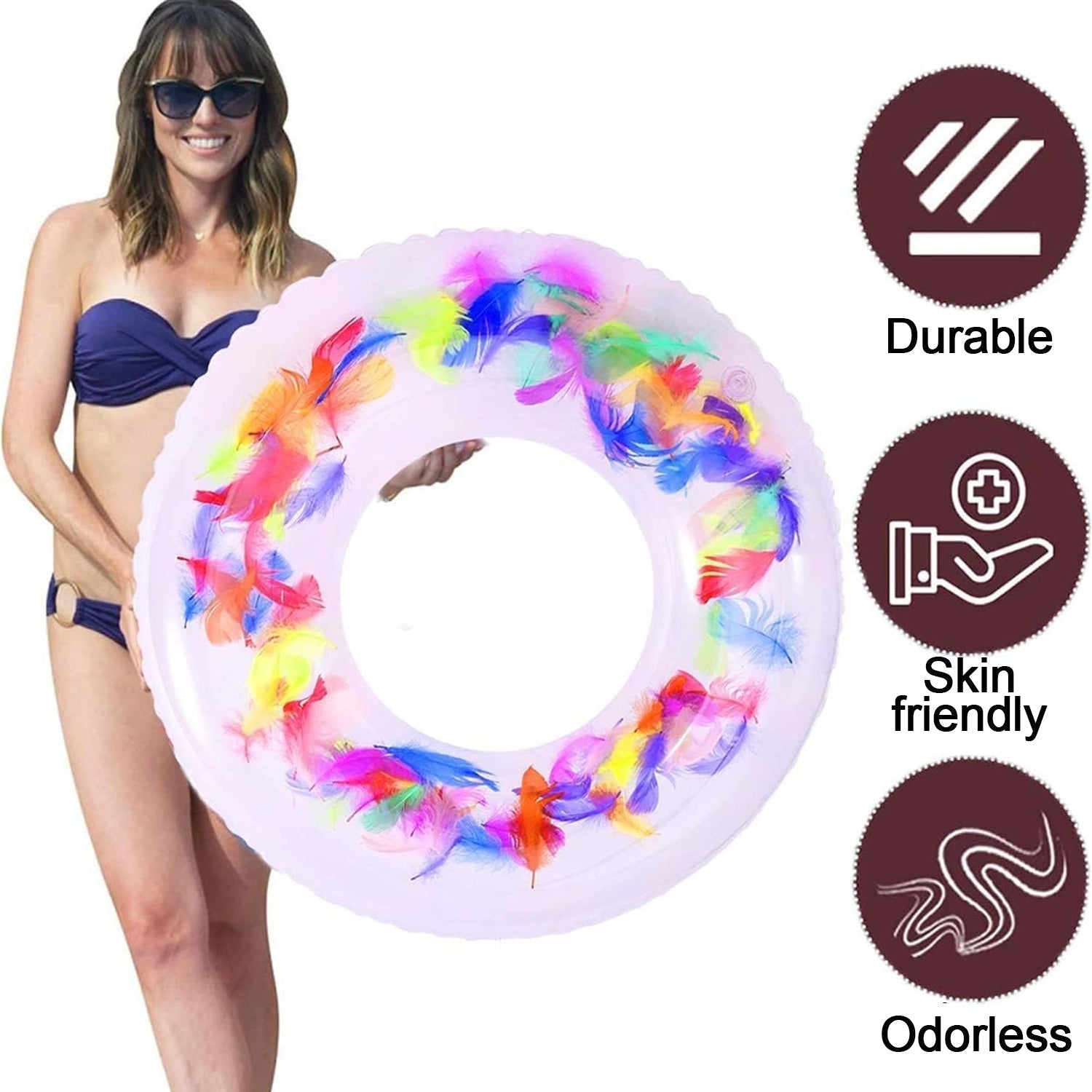Swim Ring, For children, Conveniently Portable, Feathers, Swimming Ring, For Water Play, For Beaches, Swimming, Summer Vacation (1 Pc) Swim Ring, For children, Conveniently Portable, Feathers, Swimming Ring, For Water Play, For Beaches, Swimming, Summer Vacation (1 Pc)